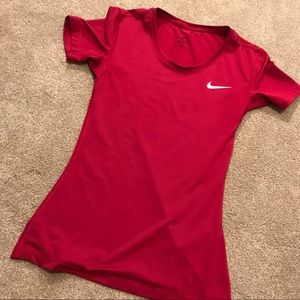 Red Nike dri-fit shirt